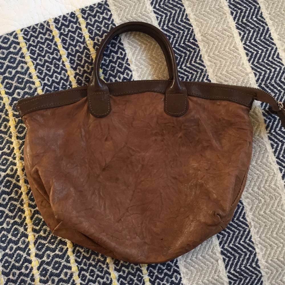 Vin Baker Textured Leather Small Handbag